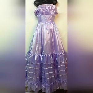 Flirtations Alfred Angelo Vintage 80s Wedding/Prom Purple Ruffled Dress Size S